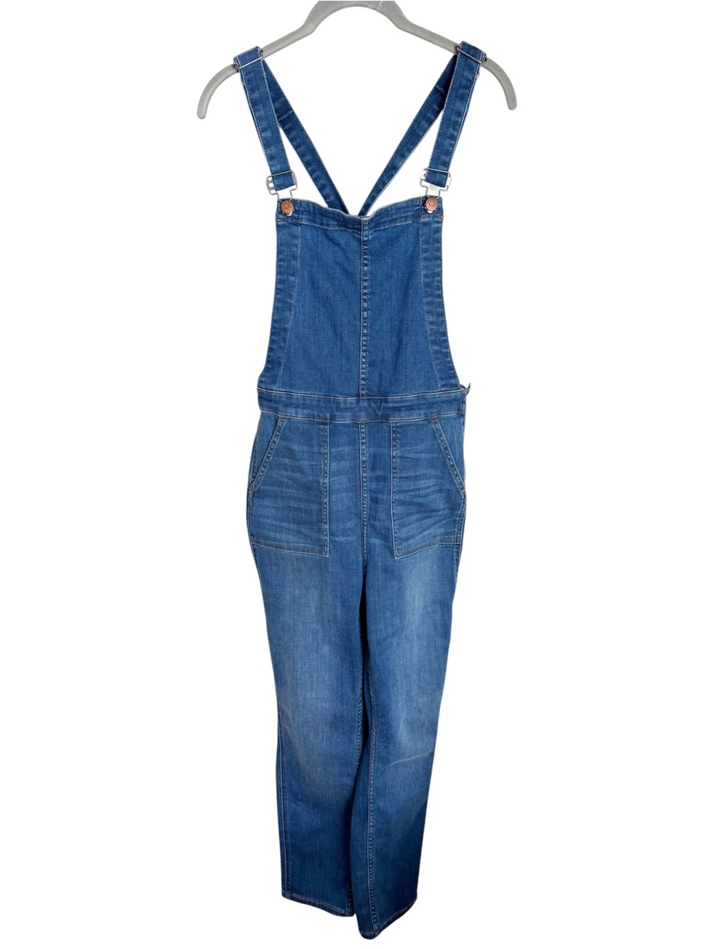 Madewell Skinny Overalls in Light Blue Santiago Wash Denim - Picture 2 of 7